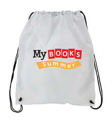 My Books Summer Drawstring Bag - White by