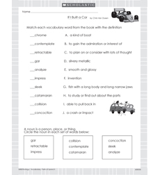 If I Built a Car - Activity Sheet by Chris Van Dusen