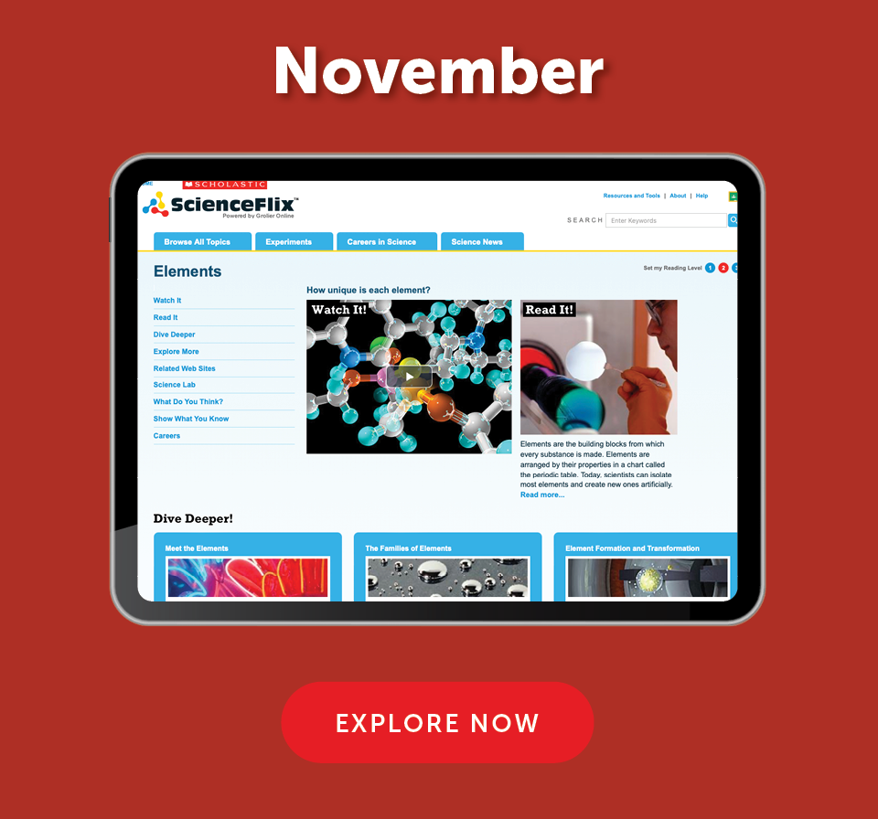 November Pick. Elements. Explore Now