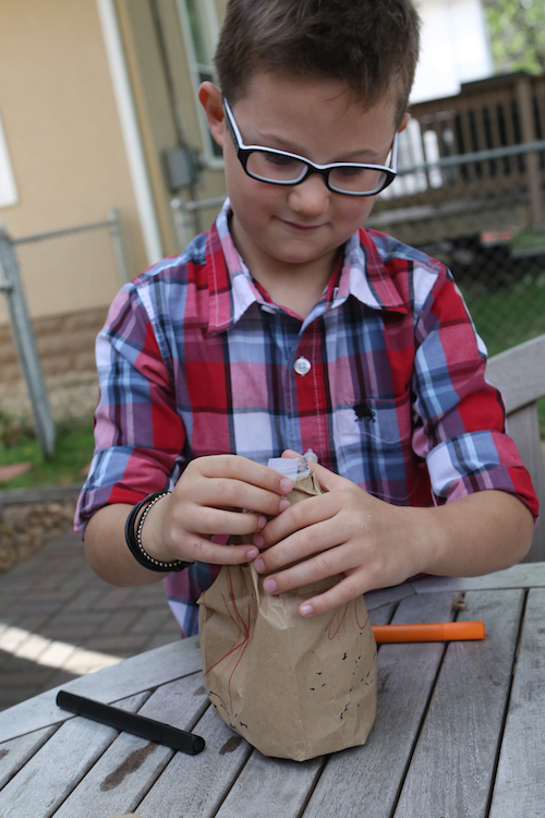 DIY Paper Bag Volcano