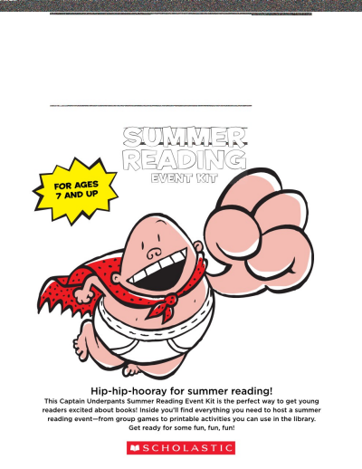 captain underpants summer reading event worksheets printables scholastic parents