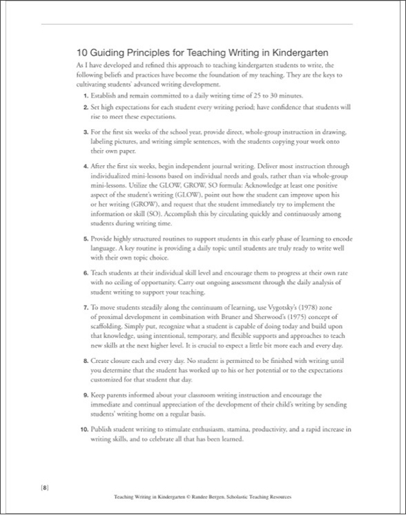 Teaching Writing in Kindergarten by Randee Bergen
