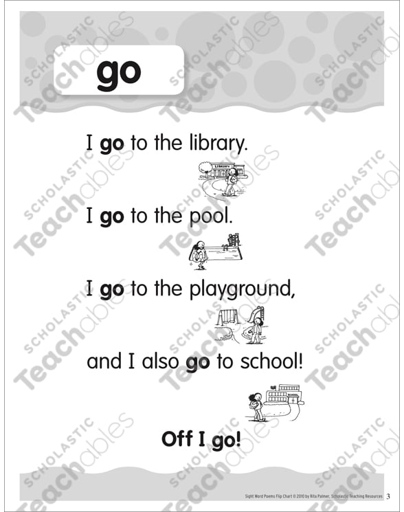 Sight Word - Go: Sight Word Poem and Word Cards by