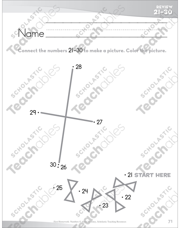 Review Numbers 21-30 (twenty-one through thirty): Send-Home Pages by