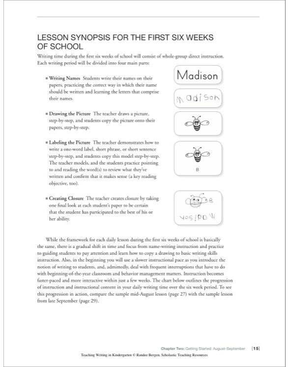 Teaching Writing in Kindergarten by Randee Bergen