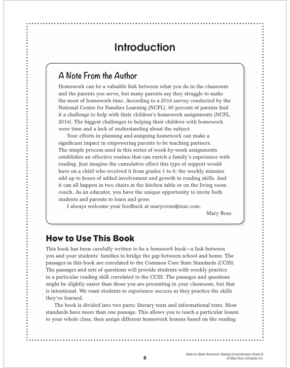 Week by week homework reading comprehension grade 6 08 image
