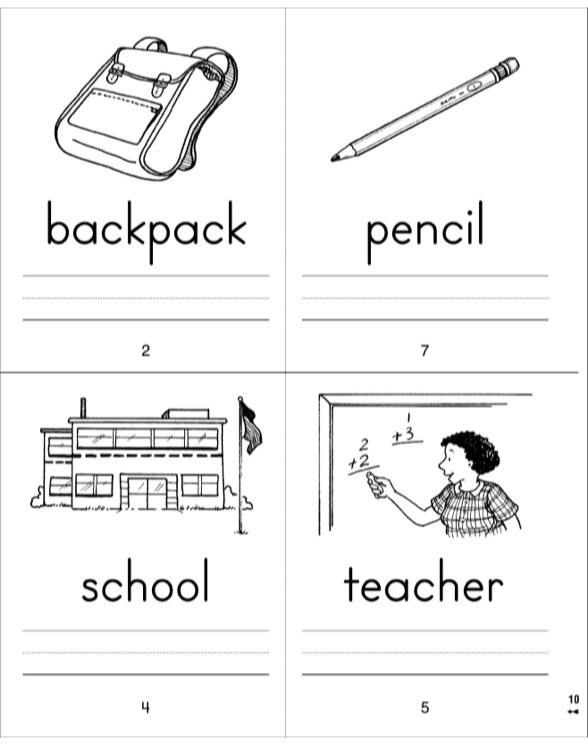 My Book of Back-to-School Words: Sight Word Mini-Book by