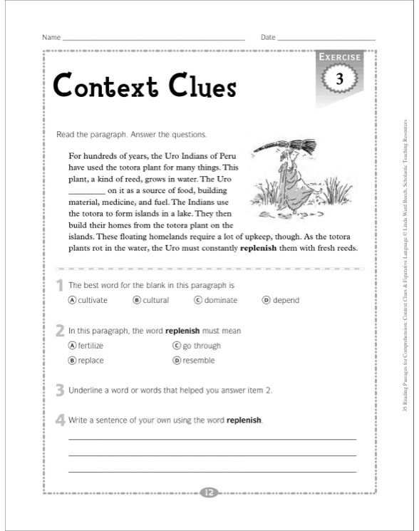 35 Reading Passages for Comprehension: Context Clues Figurative