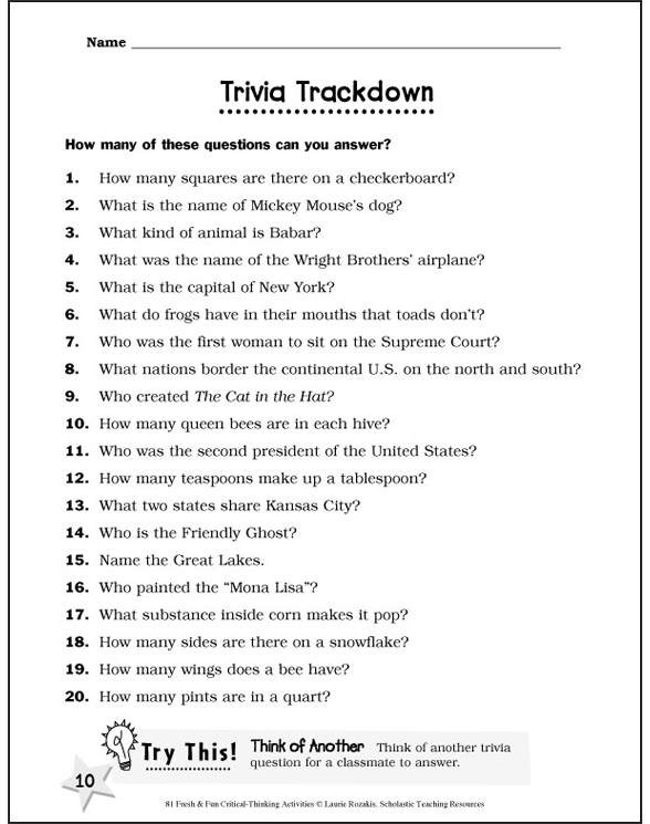 Critical thinking skills worksheets pdf picture
