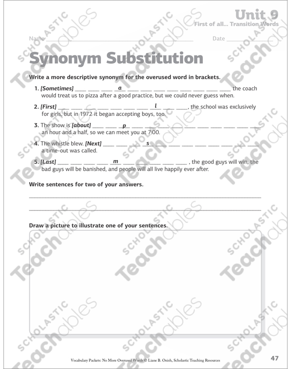 Transition Words Essay Words No More Overused Words Vocabulary Transition Words Essay Words No More Overused Words Vocabulary Packet