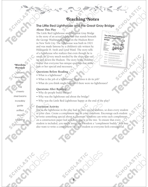 The Little Red Lighthouse and the Great Gray Bridge Folktale Play by