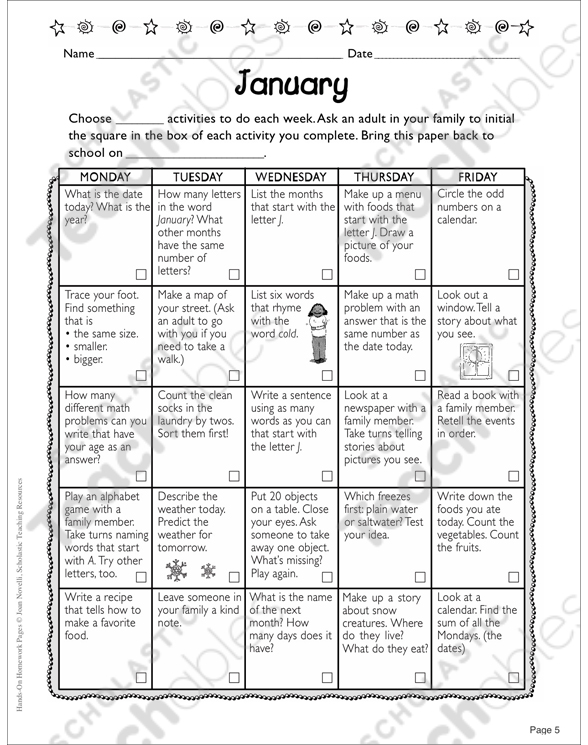 January Grades 1-2 Printable Packet by