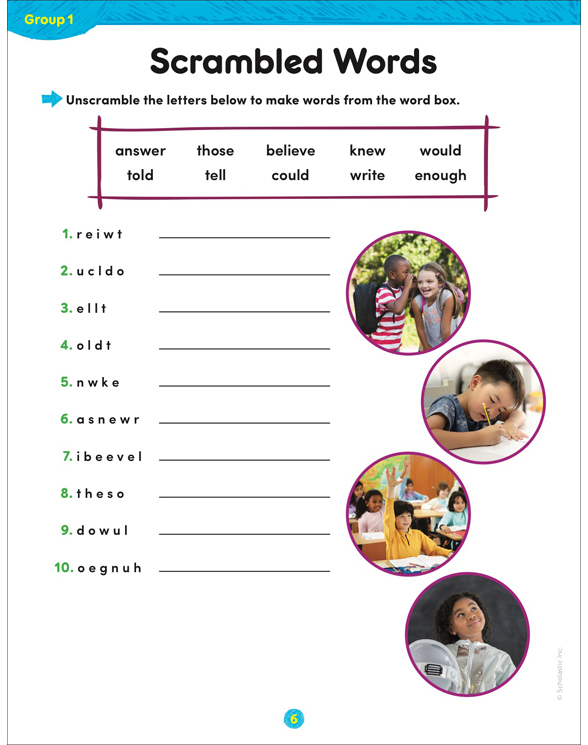 100 Words for Kids to Read in Second Grade Workbook by