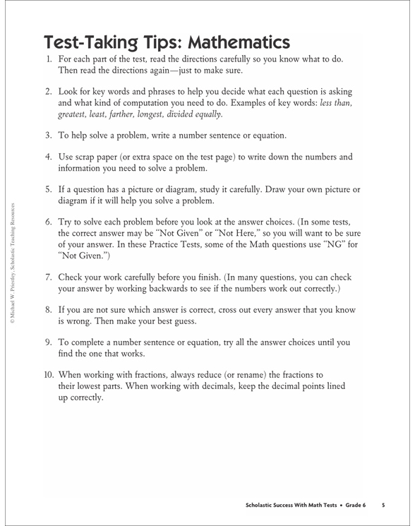 Scholastic aptitude test math worksheets