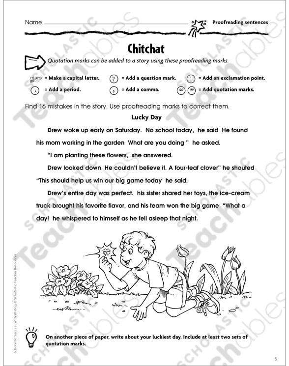 proofreading worksheets 4th grade