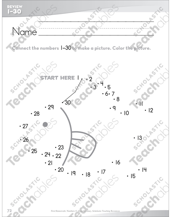 Numbers One Through Thirty Printable