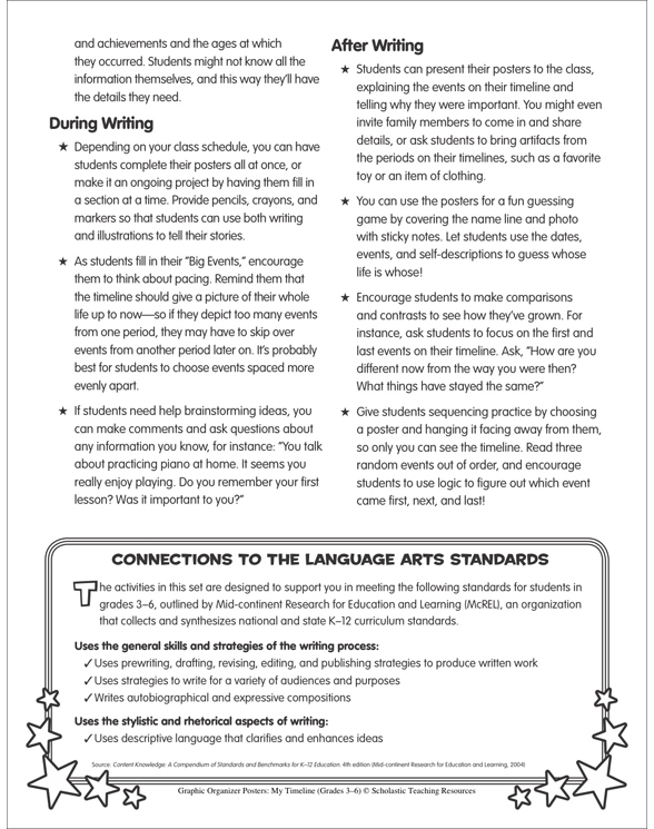 Graphic Organizer Posters: My Timeline: Grades 3–6 by Liza Charlesworth