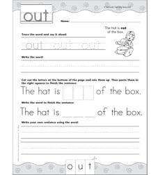 Interactive Practice Page (Sight Word: Out): Write-and-Learn Practice