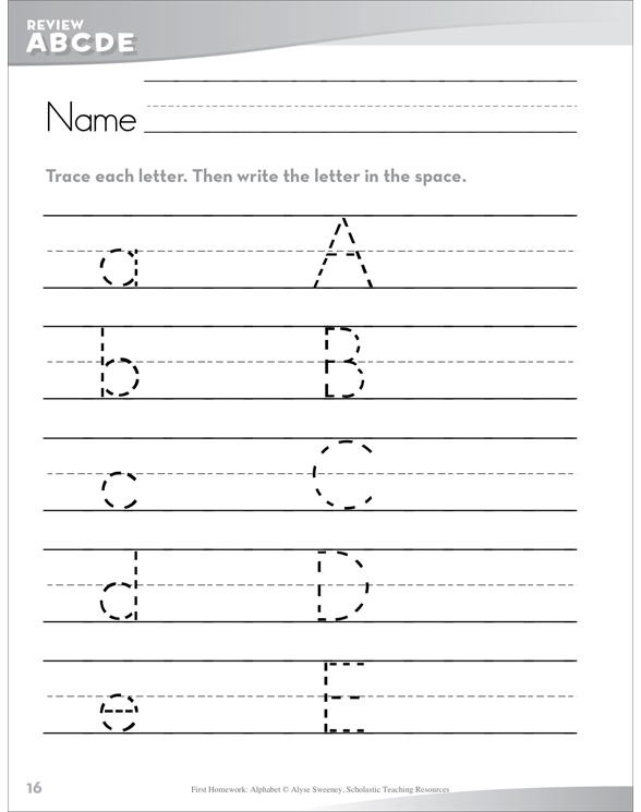 first homework alphabet by alyse sweeney