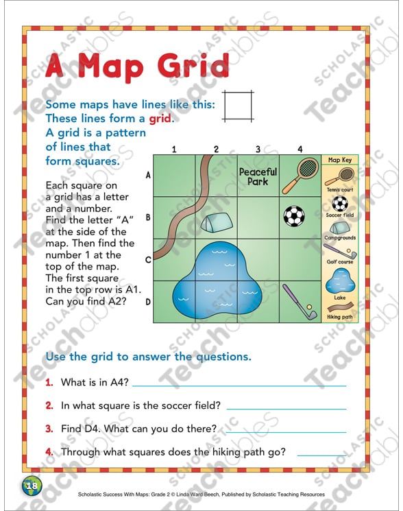 A Map Grid: Grade 2 Map Skills by