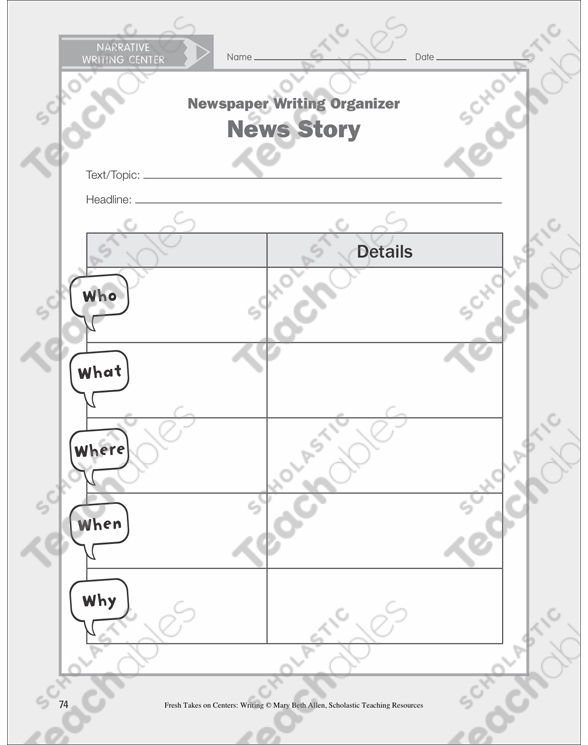 Newspaper Writing: Narrative Learning Center by