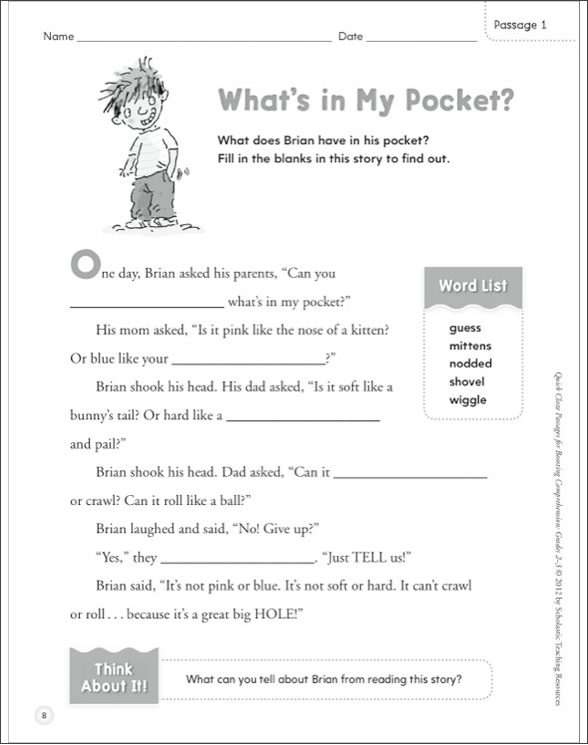 Quick Cloze Passages for Boosting Comprehension: Grades 2-3 by