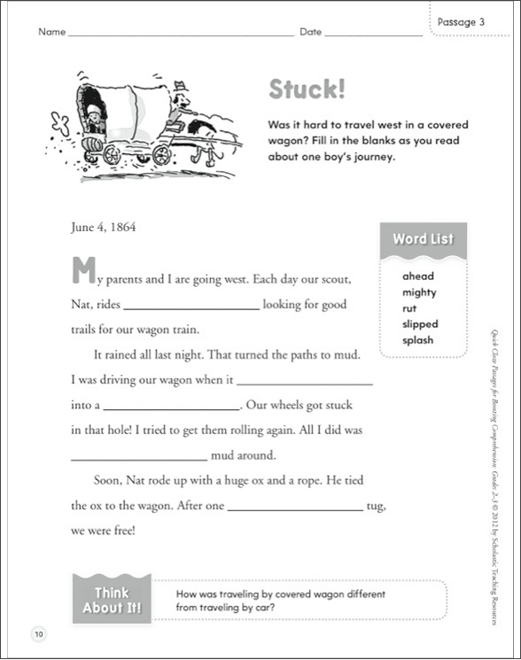 Quick Cloze Passages for Boosting Comprehension: Grades 2-3 by