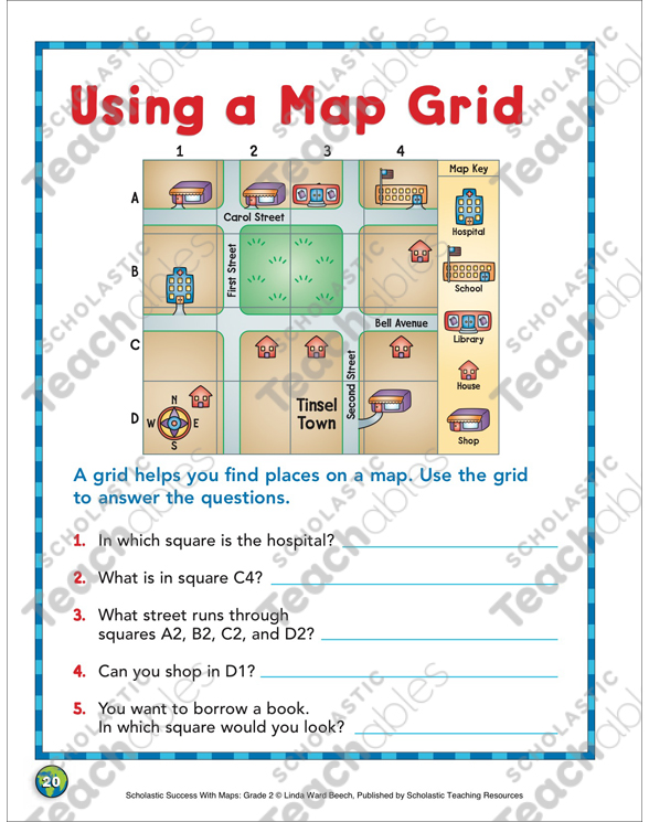 Using a Map Grid Grade 2 Map Skills by