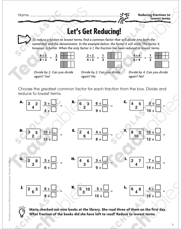 reducing fractions grade 4 differentiation pack by