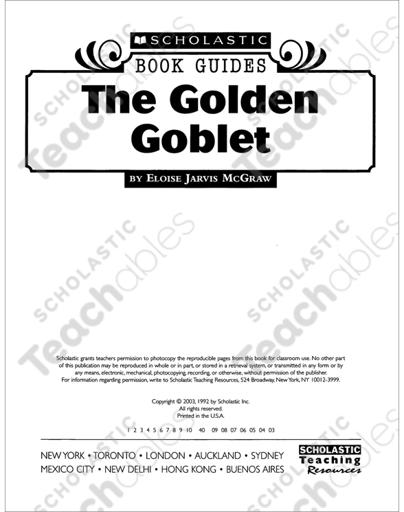 Book Guide The Golden Goblet by