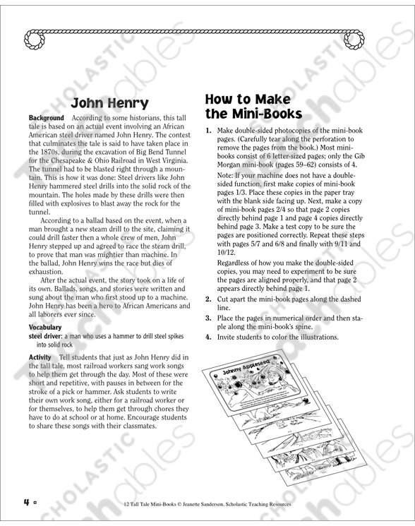 Tall Tales: John Henry: Tall Tale Mini-Book by