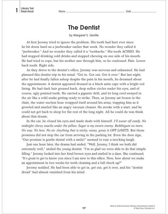 5th grade printable comprehension worksheets picture