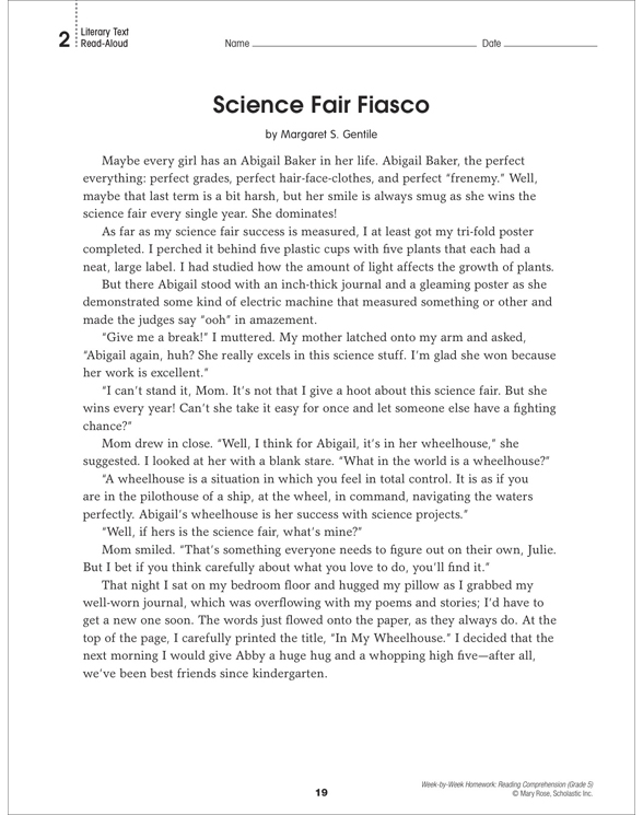 Week by week homework reading comprehension grade 5 07 image