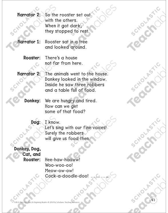 The Bremen Town Musicians: A Beginning Reader Play by