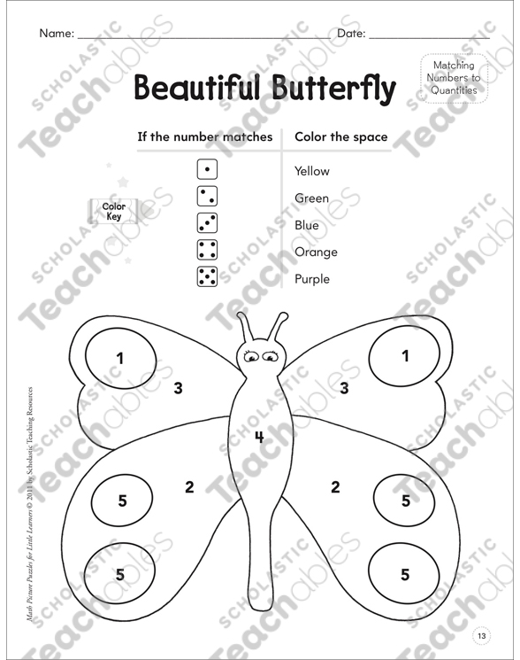 Matching Quantities to Numbers (and Vice Versa): Math Picture Puzzles ...