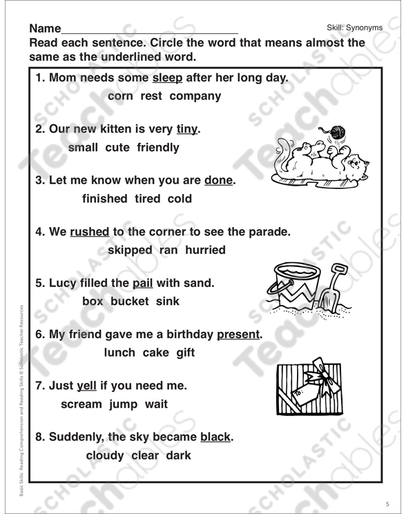 Synonyms Grade 3 Differentiation Pack by