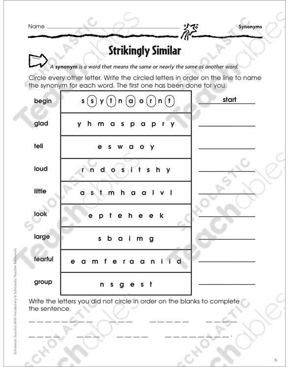 Synonyms Grade 3 Differentiation Pack by
