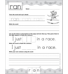Interactive Practice Page (Sight Word: Ran): Write-and-Learn Practice