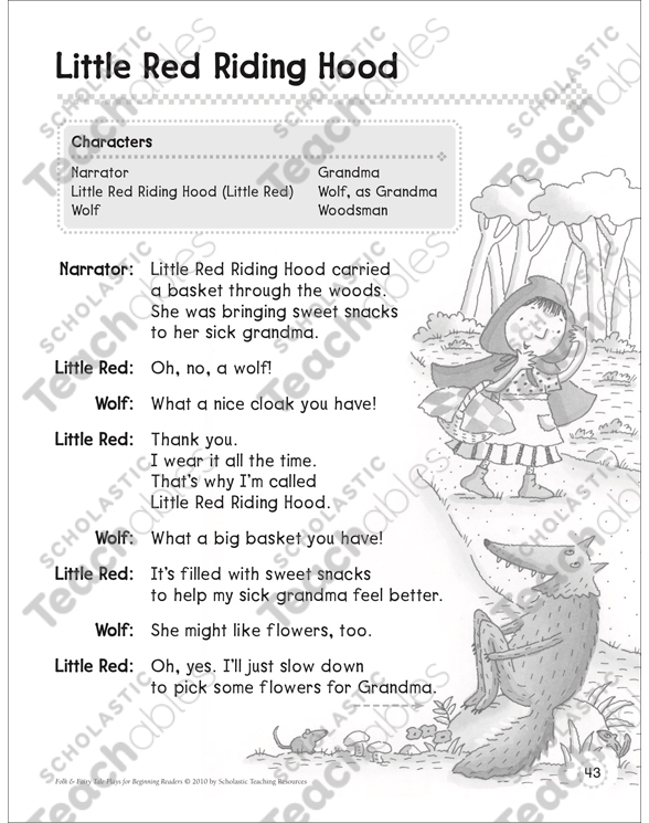 Little Red Riding Hood A Beginning Reader Play By