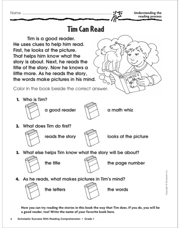 scholastic success with reading comprehension grade 1 by