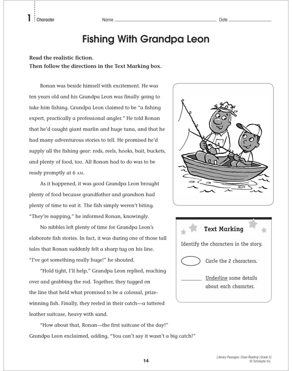 Literary Passages Close Reading Grade 5 By Martin Lee