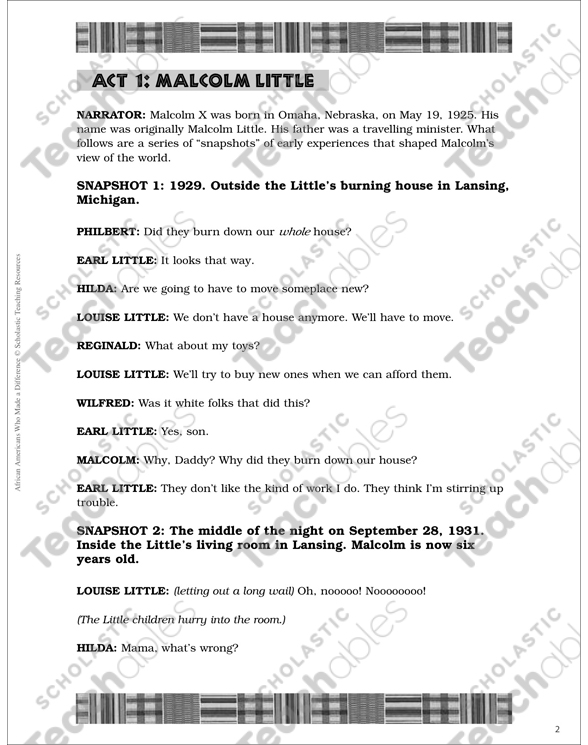 Malcolm X Play and Teaching Guide by