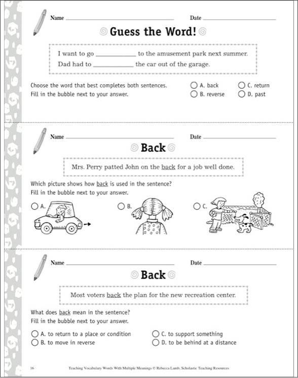 Teaching Vocabulary Words With Multiple Meanings Grades 2 4 - 