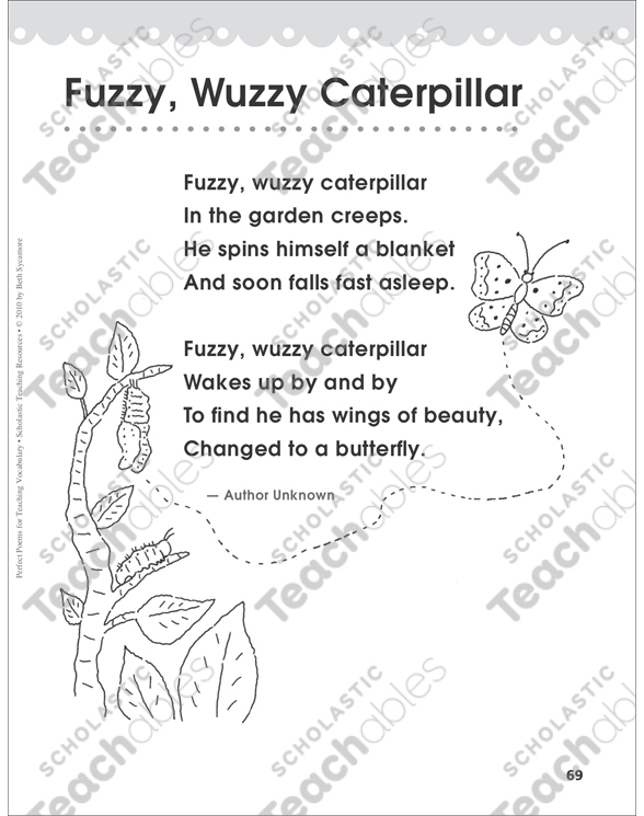 Fuzzy, Wuzzy Caterpillar (Target Word - creeps): Perfect Poems for ...