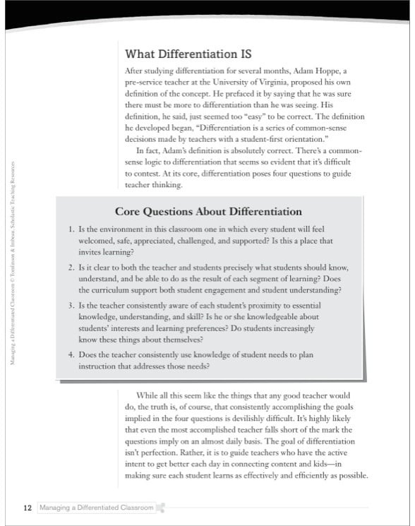 differentiation literature review