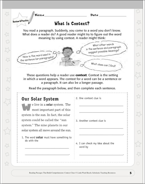 Reading Passages That Build Comprehension Context Clues By