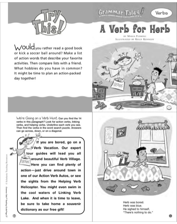A Verb for Herb Grammar Tales MiniBook & Puzzles by