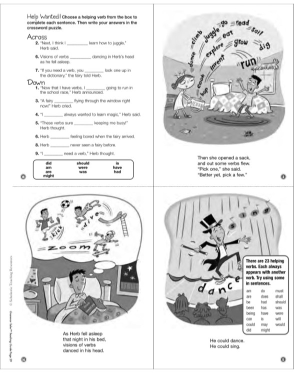 A Verb for Herb Grammar Tales MiniBook & Puzzles by