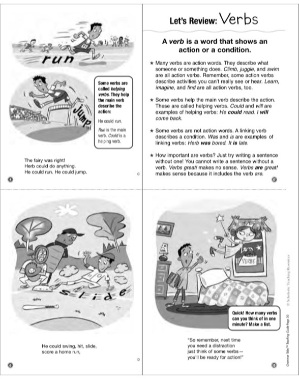 A Verb for Herb Grammar Tales MiniBook & Puzzles by