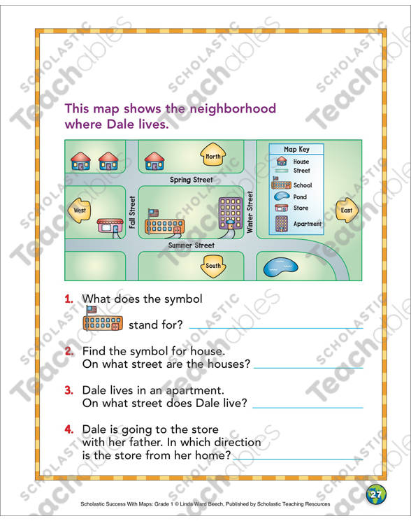 A Neighborhood Map: Grade 1 Map Skills by